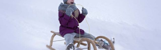 girl on sled